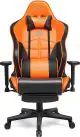 Bobby’s Ergonomische Gamingstoel – Koolstofvezelleer – Game Stoelen – Bureaustoel – Voor Volwassenen – Ergonomisch – Gaming Chair – Oranje – Zwart