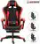 Ergonomische Bureaustoel gamingstoel in racestijl met Voetensteun – Verstelbare Hoofdsteun – Lendensteun – Belastbaar tot 150 kg – Zwart/rood