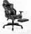 Gamestoel met voetsteun Zwart Grijs verstelbaar LW Collection – Verstelbare Bureaustoel – Gamingstoel – bureaustoel voor volwassenen ergonomisch – Racingstoel