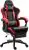 IN-HOMEXL Powell Gaming Stoel – Bureaustoelen voor Volwassenen – Ergonomische Bureaustoel met massage lendensteun – Volledig Verstelbaar- Bureaustoelen voor een gewicht van 100 tot 150 kg – Kantoorstoel – PU Leer- Vergaderstoel – Zwart / Rood